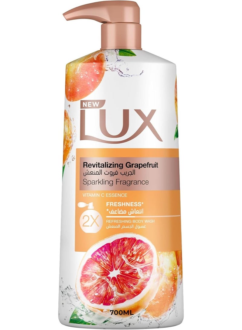 Lux Revitalizing Body Wash, Grapefruit, with Vitamin C Essence & 2x Freshness, 700ml - Image 2
